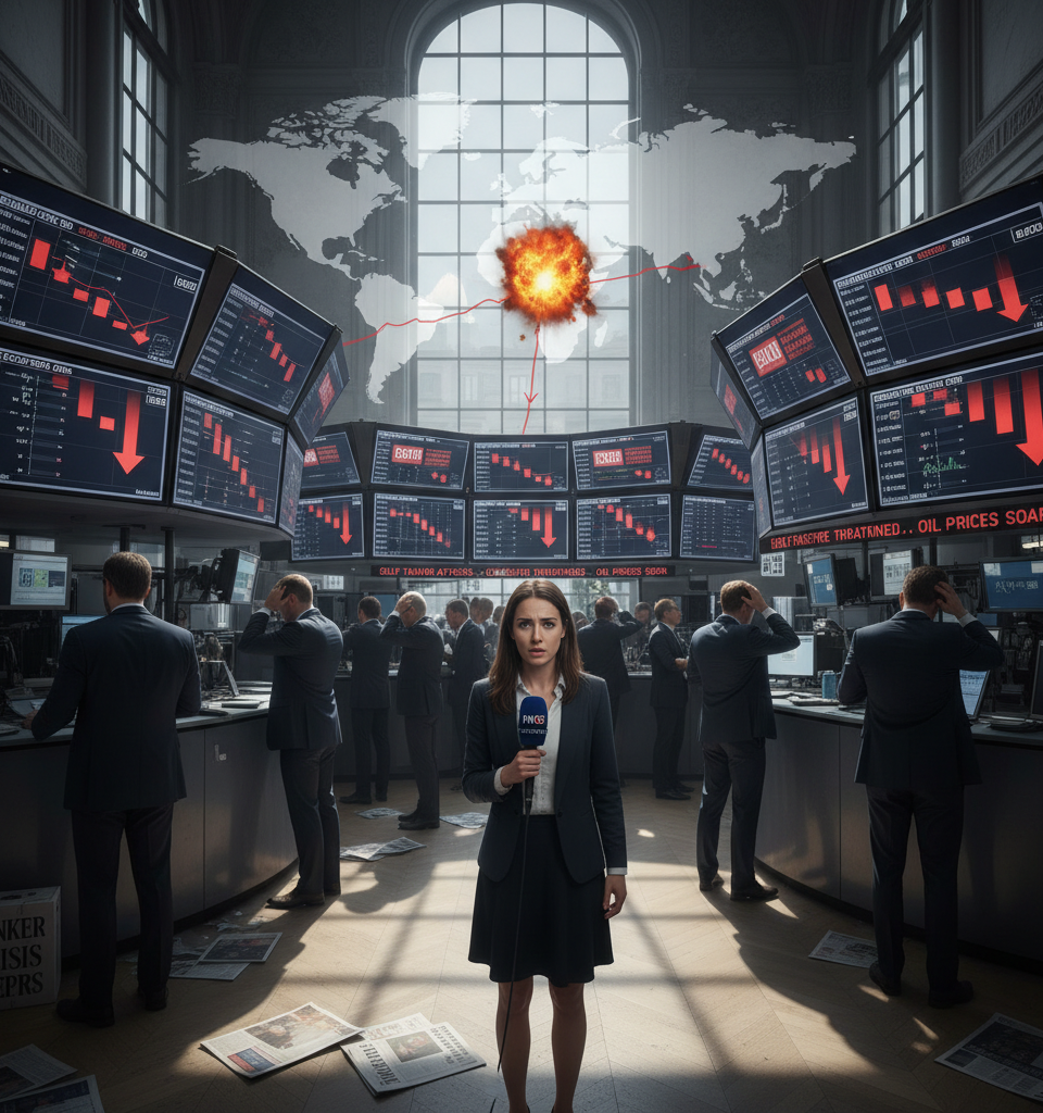 European stocks set to slump as Gulf tanker attacks threaten ceasefire — AI-generated illustration