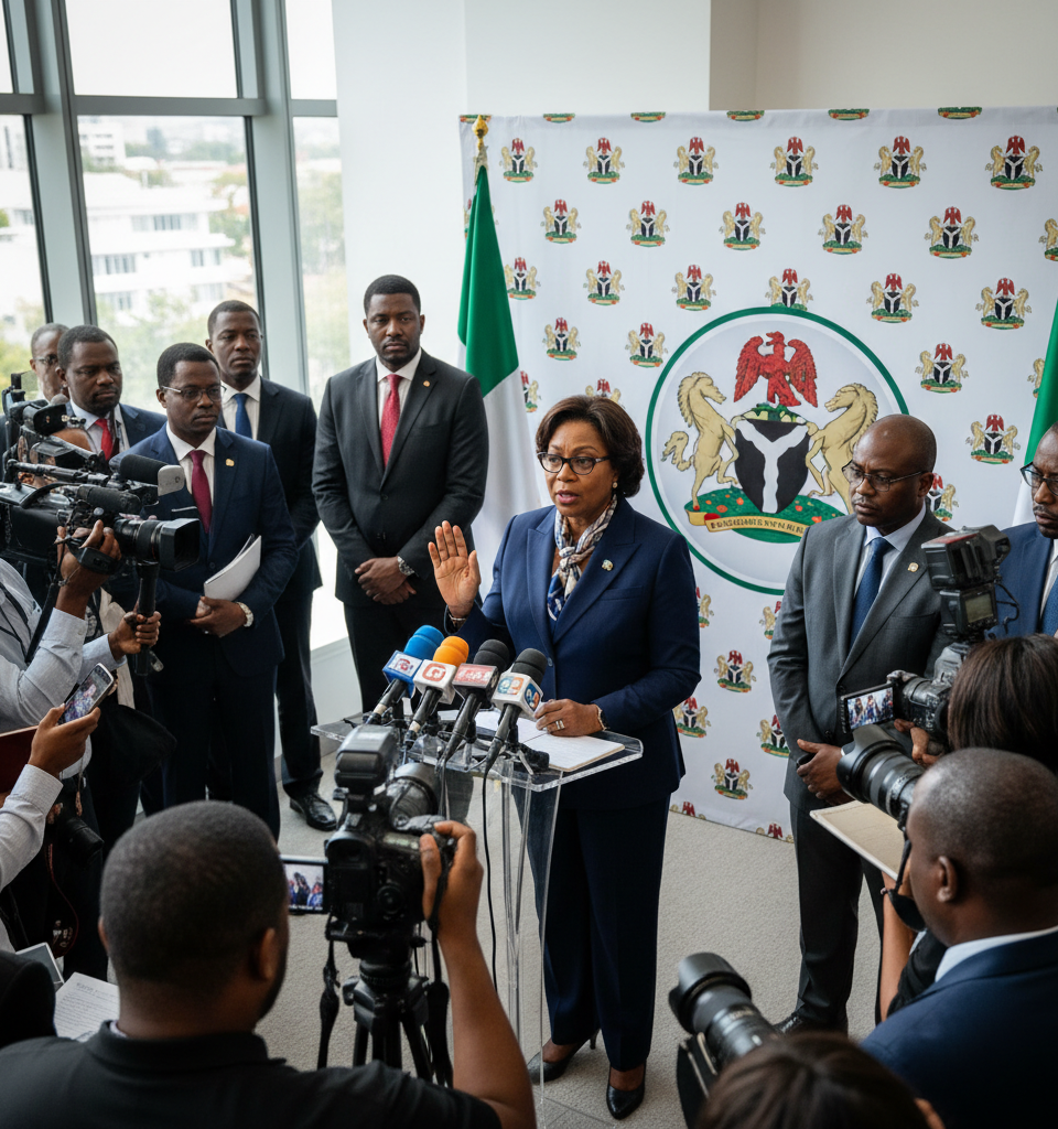 Ex-Nigerian oil minister denies taking bribes — AI-generated illustration