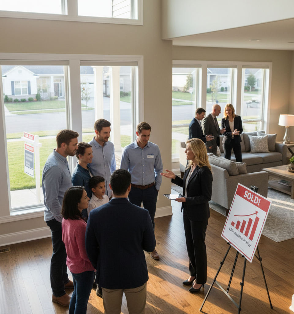 Existing Home Sales Climb 3.2% in May Amidst Rising Prices and Inventory — AI-generated illustration