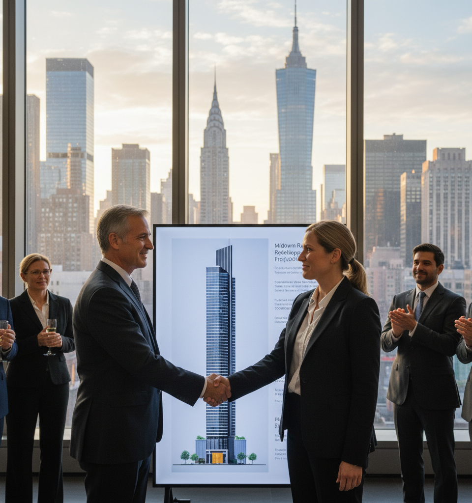 Extell Secures Prime Midtown Parcel for $500M, Marking Major Development Push — AI-generated illustration