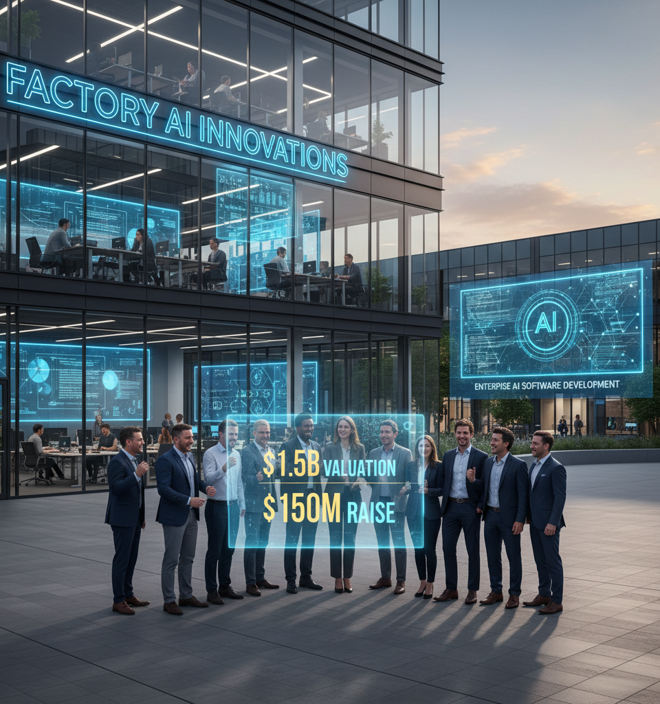 Factory Reaches $1.5B Valuation with $150M Raise, Targets Enterprise AI Software Development — AI-generated illustration