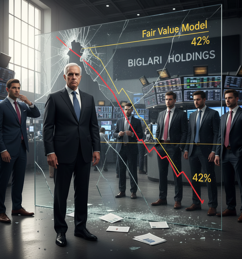 Fair Value Model Forewarned Biglari Holdings' 42% Plunge — AI-generated illustration