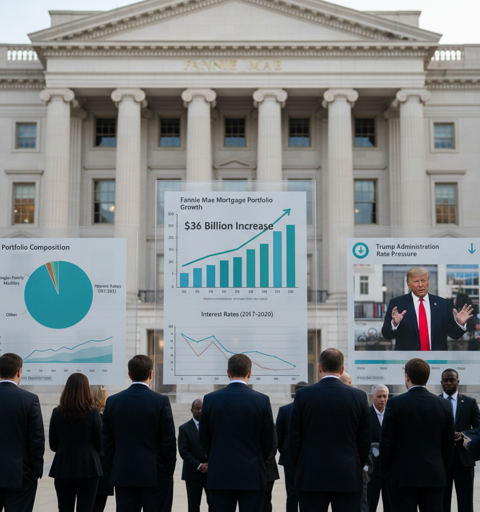 Fannie Mae's Portfolio Swells by $36 Billion Amid Trump Administration's Rate Pressure — AI-generated illustration