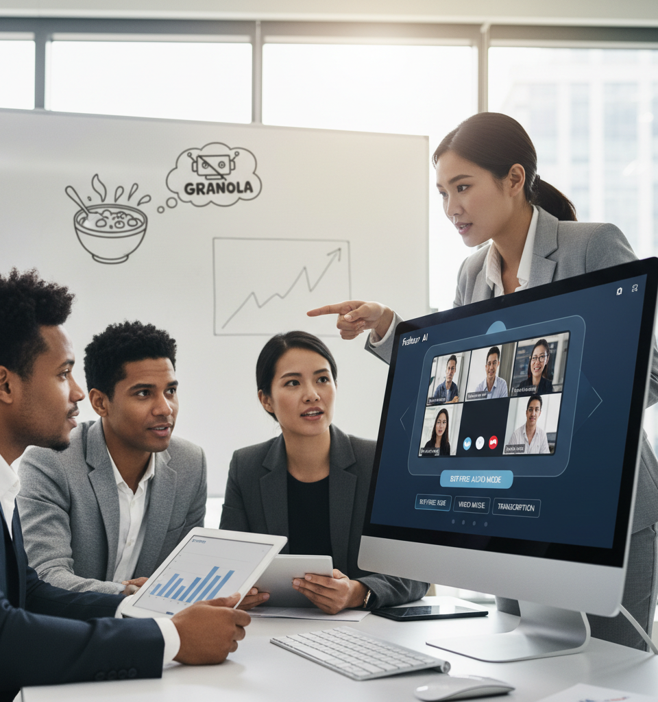 Fathom Launches Bot-Free Meeting Modes, Intensifying Rivalry with Granola and AI Note-Takers — AI-generated illustration