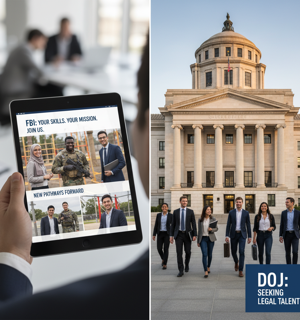 FBI Overhauls Recruitment amid Workforce Crisis; DOJ Eases Prosecutor Hiring — AI-generated illustration