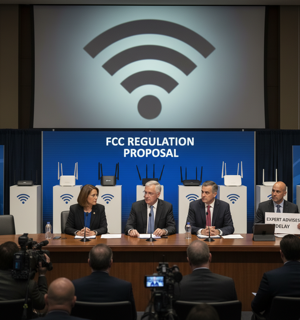 FCC Ban Casts Shadow on Wi-Fi Router Market: Expert Advises Purchase Delay Amid Uncertainty — AI-generated illustration
