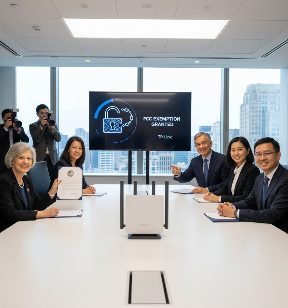 FCC Grants First Exemption for Foreign-Made Router Amidst Security Crackdown; TP-Link Leads the Way — AI-generated illustration