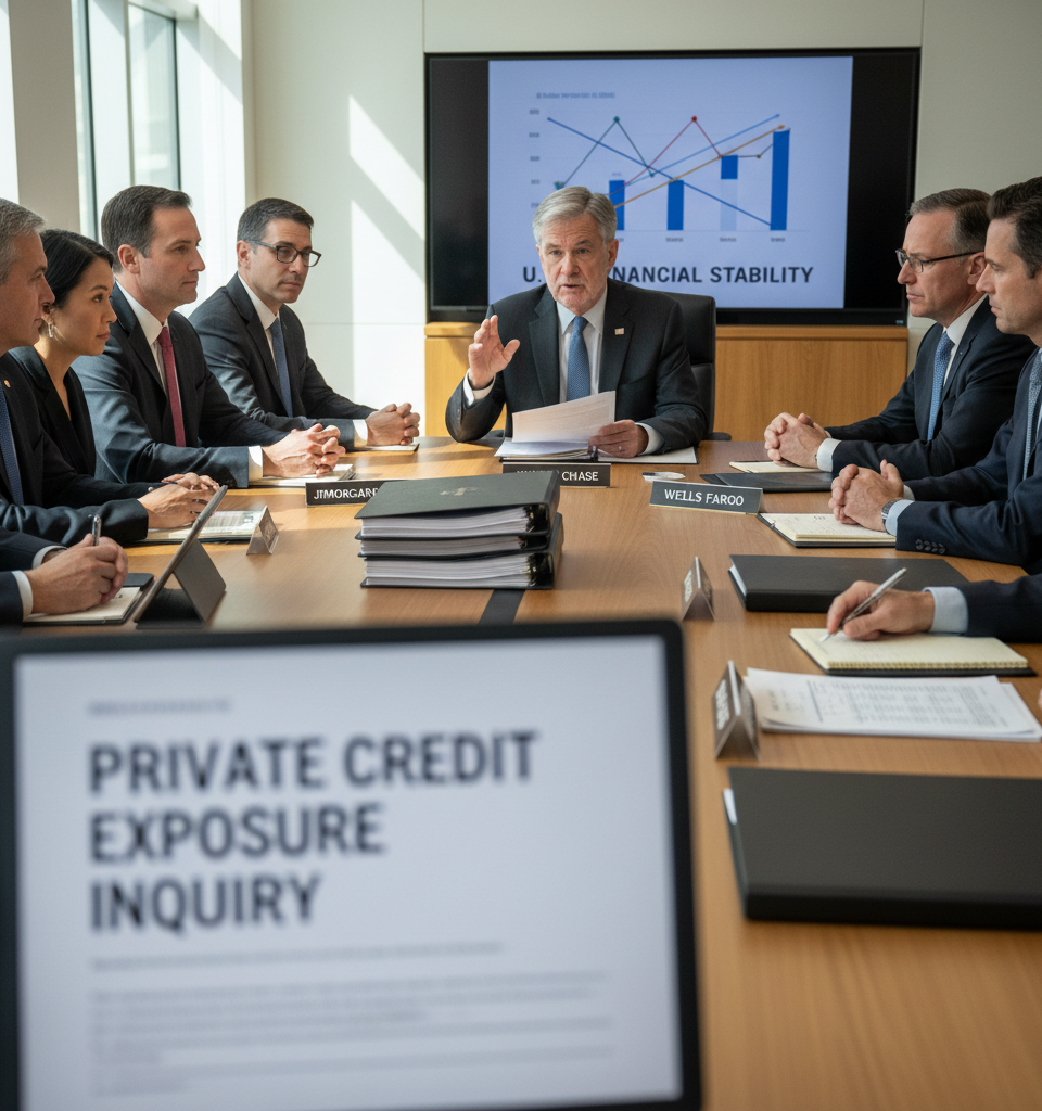 Fed seeks details on U.S. banks’ exposure to private credit firms — AI-generated illustration