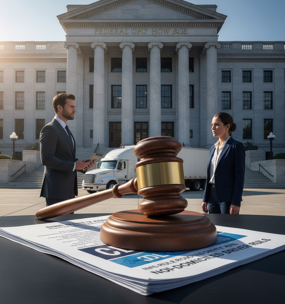 Federal Court Rejects Bid to Block Non-Domiciled CDL Rule, Case Moves Forward — AI-generated illustration