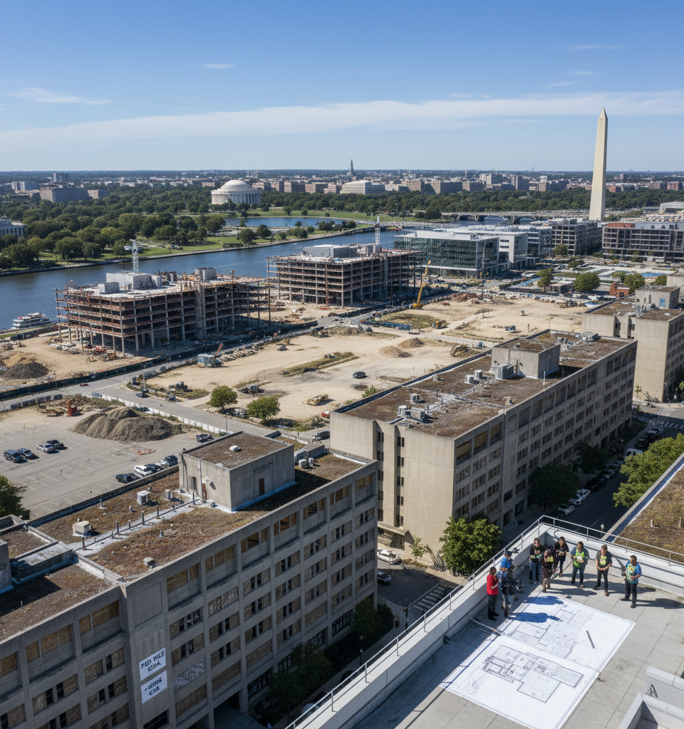 Federal Property Sales in Southwest D.C. Spark Redevelopment Concerns Amid Planning Void — AI-generated illustration