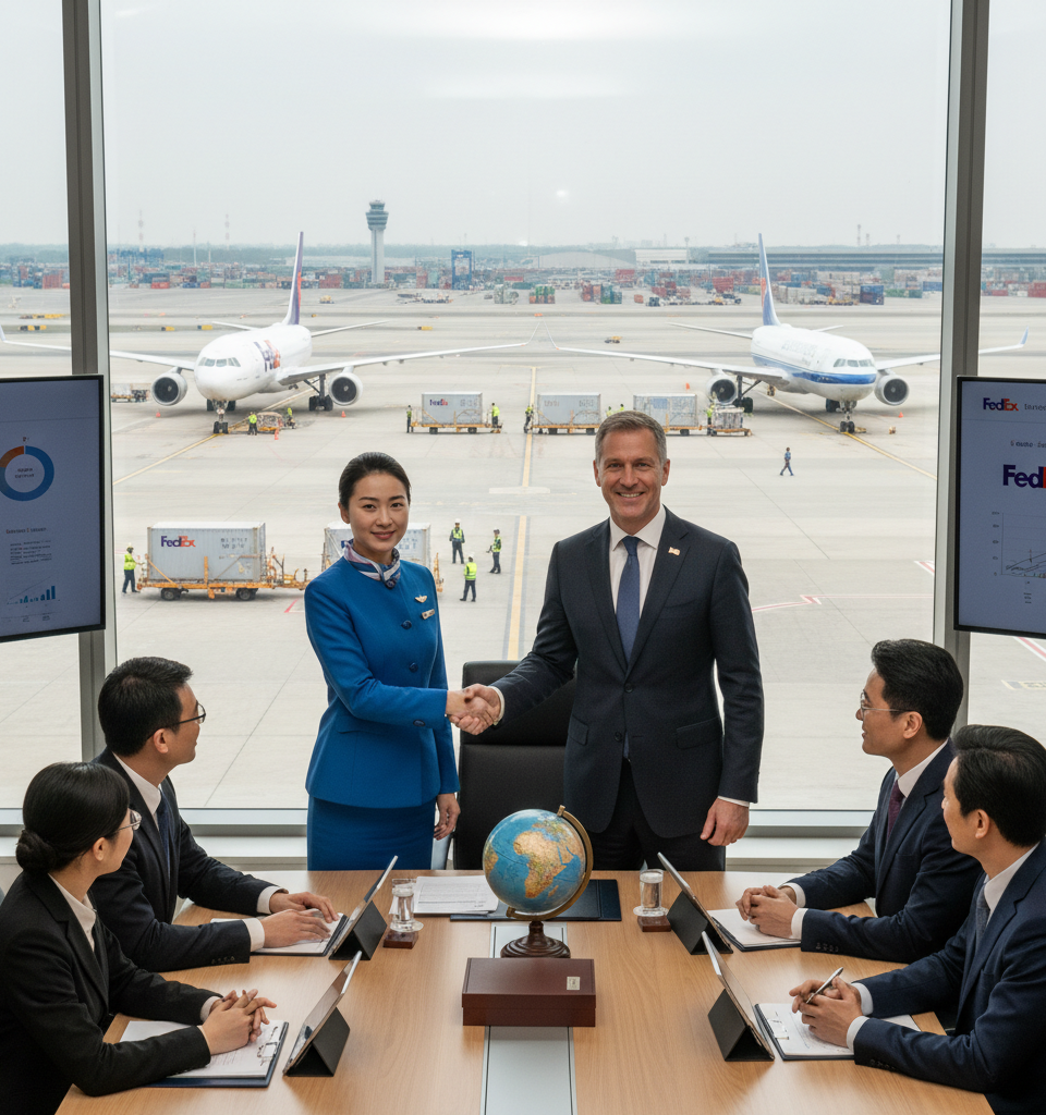 FedEx and China Southern Airlines to Explore Joint Cargo Efficiencies — AI-generated illustration