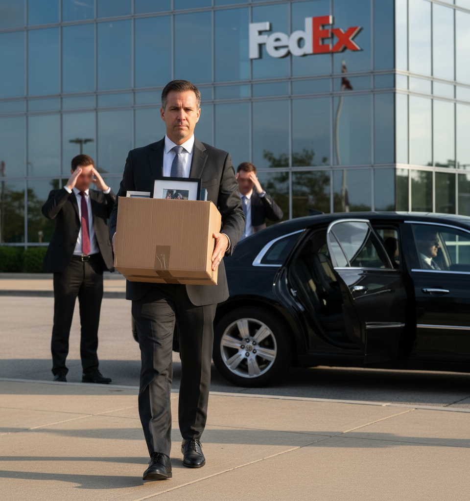 FedEx CFO John Dietrich resigns — AI-generated illustration
