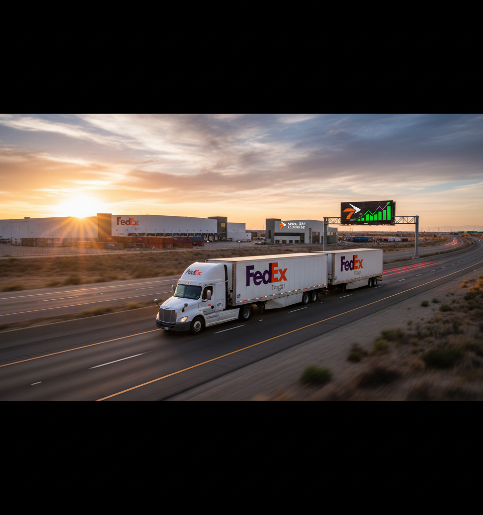 FedEx Reports Robust Q4 Earnings Ahead of Freight Business Spin-Off — AI-generated illustration