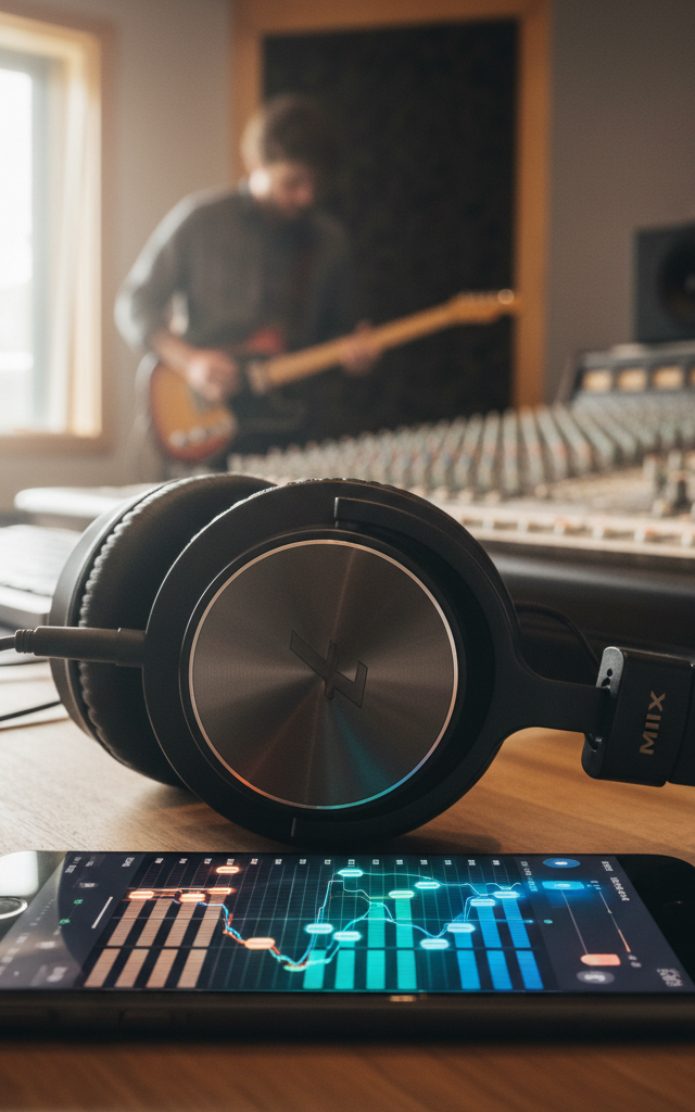 Fender Enhances MIX Headphones with Dedicated iPhone App for Audio Personalization — AI-generated illustration