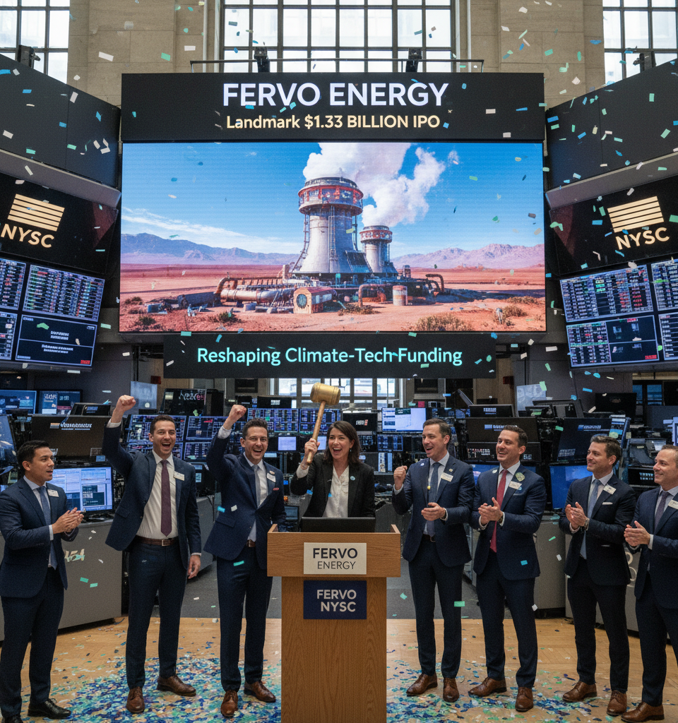 Fervo Energy Launches Landmark $1.33 Billion IPO, Reshaping Climate-Tech Funding — AI-generated illustration