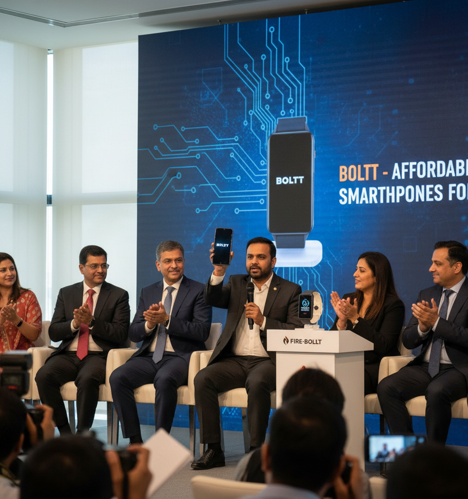 Fire-Boltt Set to Launch New Affordable Smartphone Brand 'Boltt' in India — AI-generated illustration
