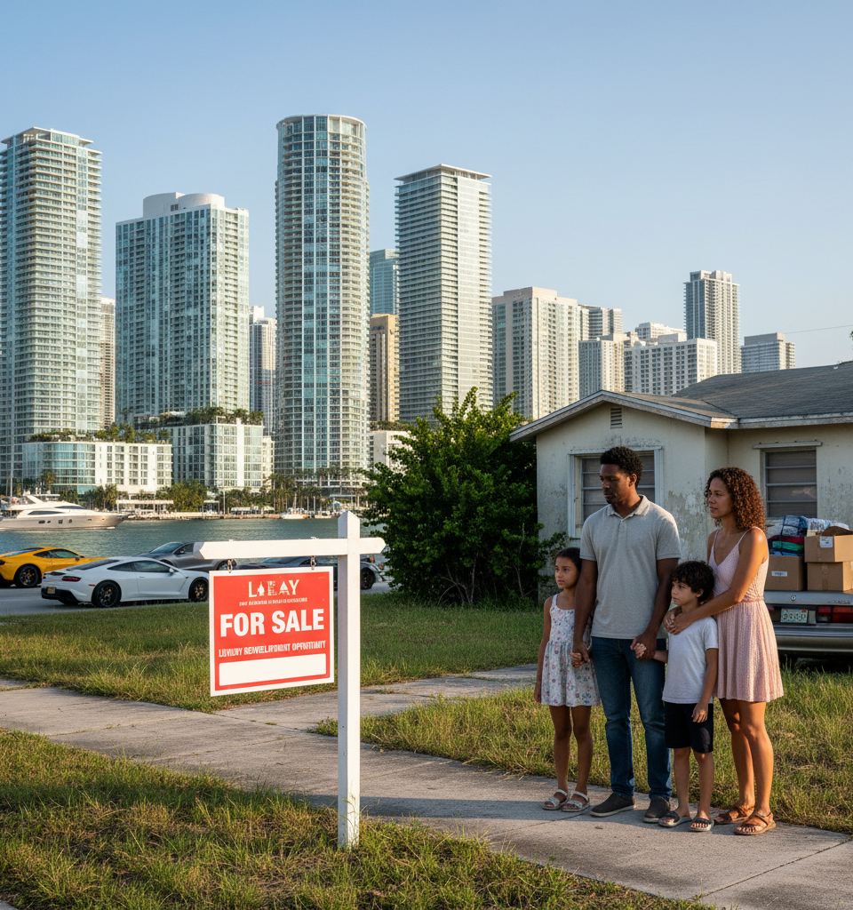 Florida's Affluent Migration Strains Middle Class, Drives Housing Market Crisis — AI-generated illustration