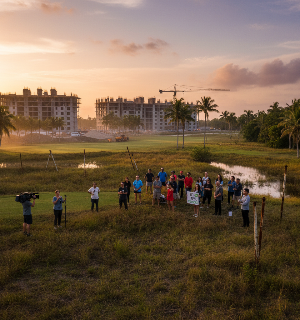 Florida's Infill Act Sparks Zoning Clash Over Idle Golf Courses for Housing — AI-generated illustration