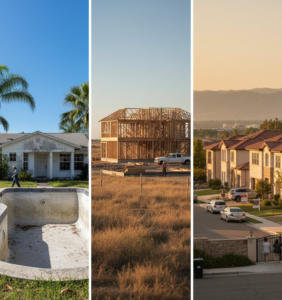 Florida, Texas, and California Lead Nation in August Foreclosure Starts — AI-generated illustration