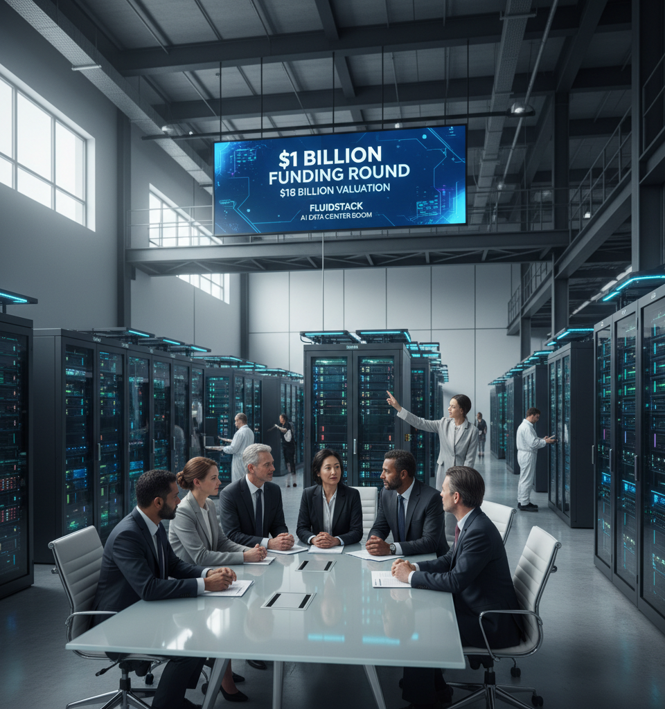 Fluidstack Eyes $1 Billion Funding Round at Staggering $18 Billion Valuation Amid AI Data Center Boom — AI-generated illustration