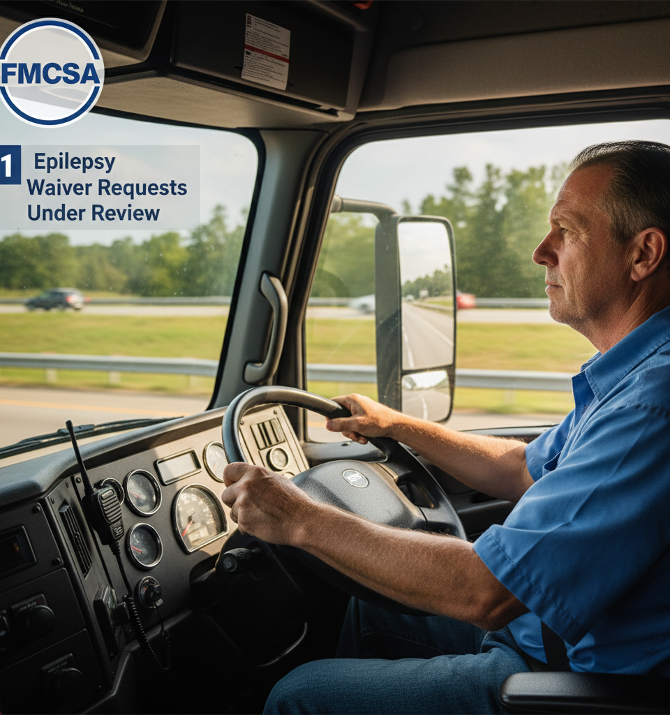 FMCSA Reviewing 11 Epilepsy Waiver Requests from Commercial Drivers — AI-generated illustration