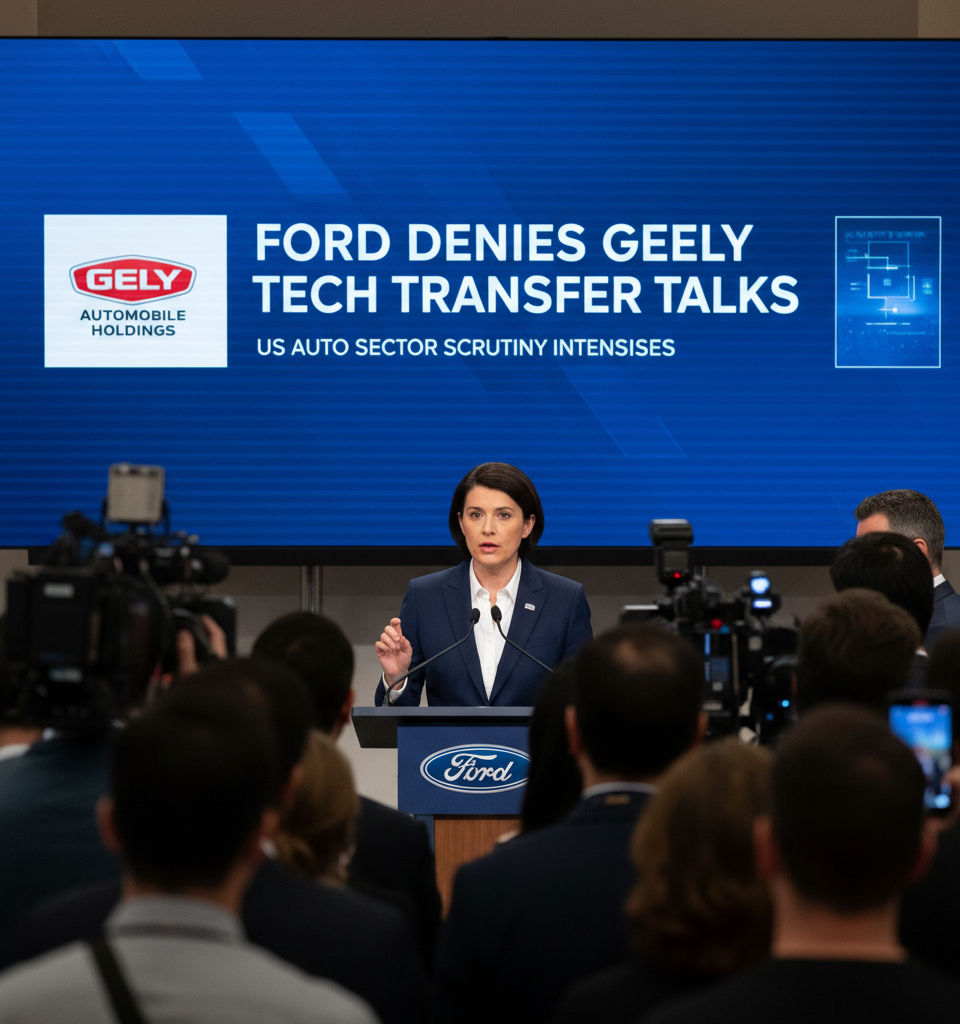 Ford Denies Talks with Ge Geely on US Tech Transfer Amid Escalating Auto Sector Scrutiny — AI-generated illustration