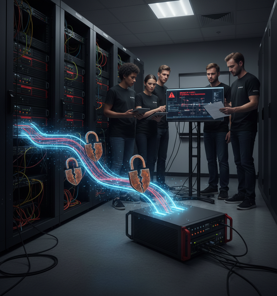 FortiBleed: 75,000 Fortinet Firewalls Compromised by Old Passwords, Not Zero-Day — AI-generated illustration