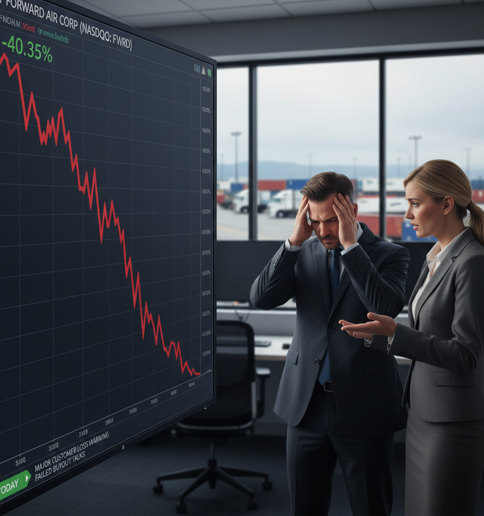 Forward Air Stock Plummets Over 40% Amid Major Customer Loss Warning and Failed Buyout — AI-generated illustration