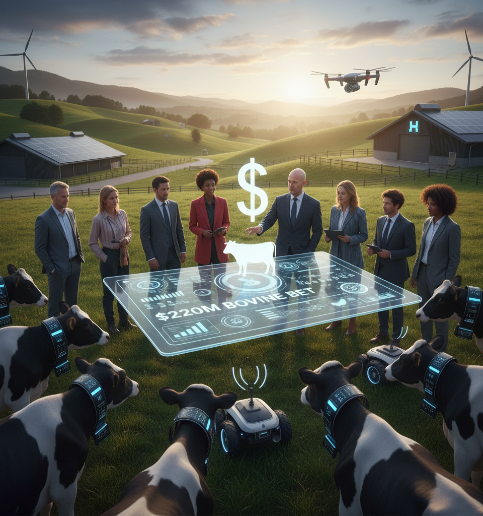 Founders Fund's $220M Bovine Bet: Unpacking Peter Thiel's Strategic Investment in Halter — AI-generated illustration