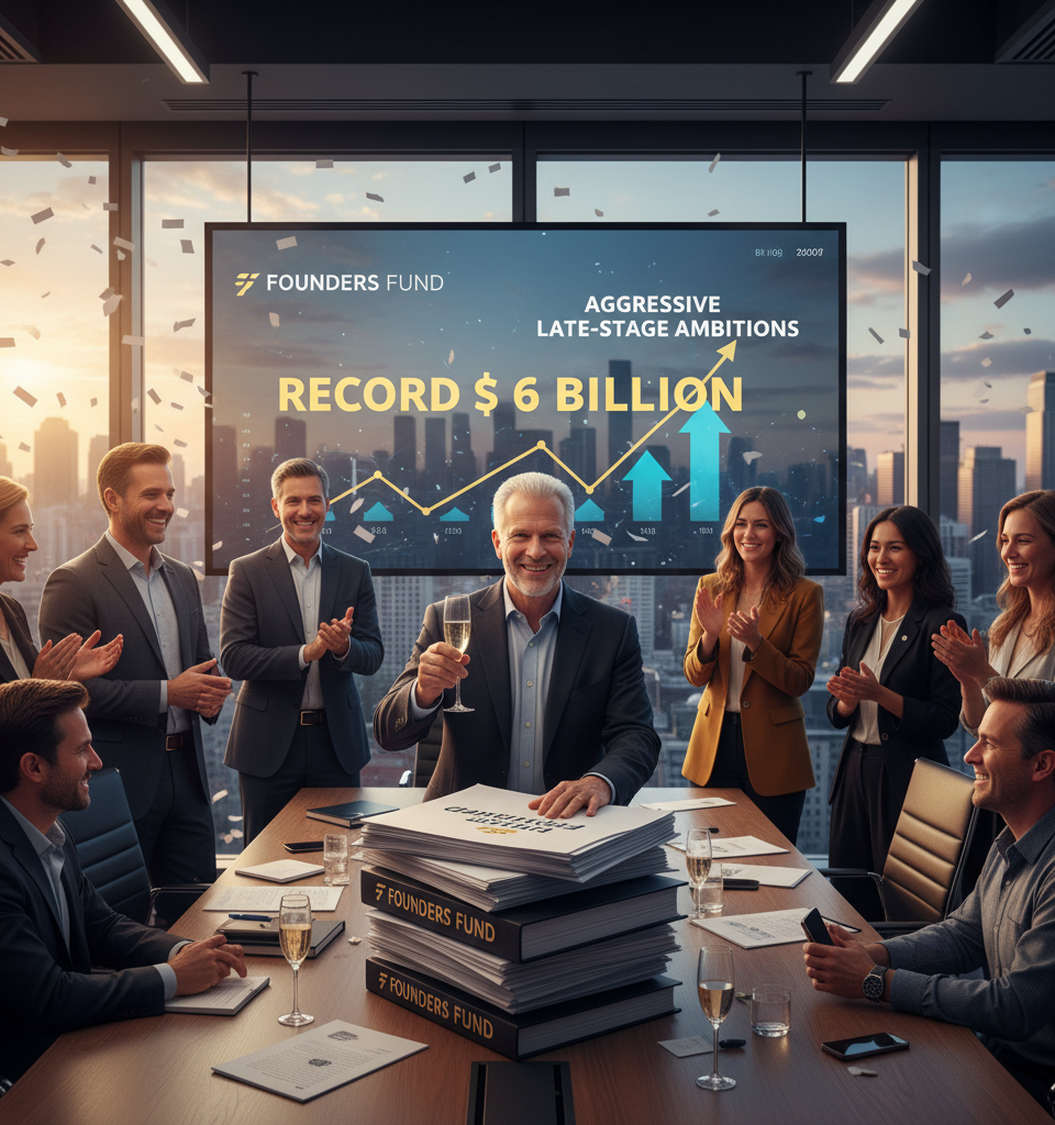 Founders Fund Secures Record $6 Billion Fundraising, Signaling Aggressive Late-Stage Ambitions — AI-generated illustration