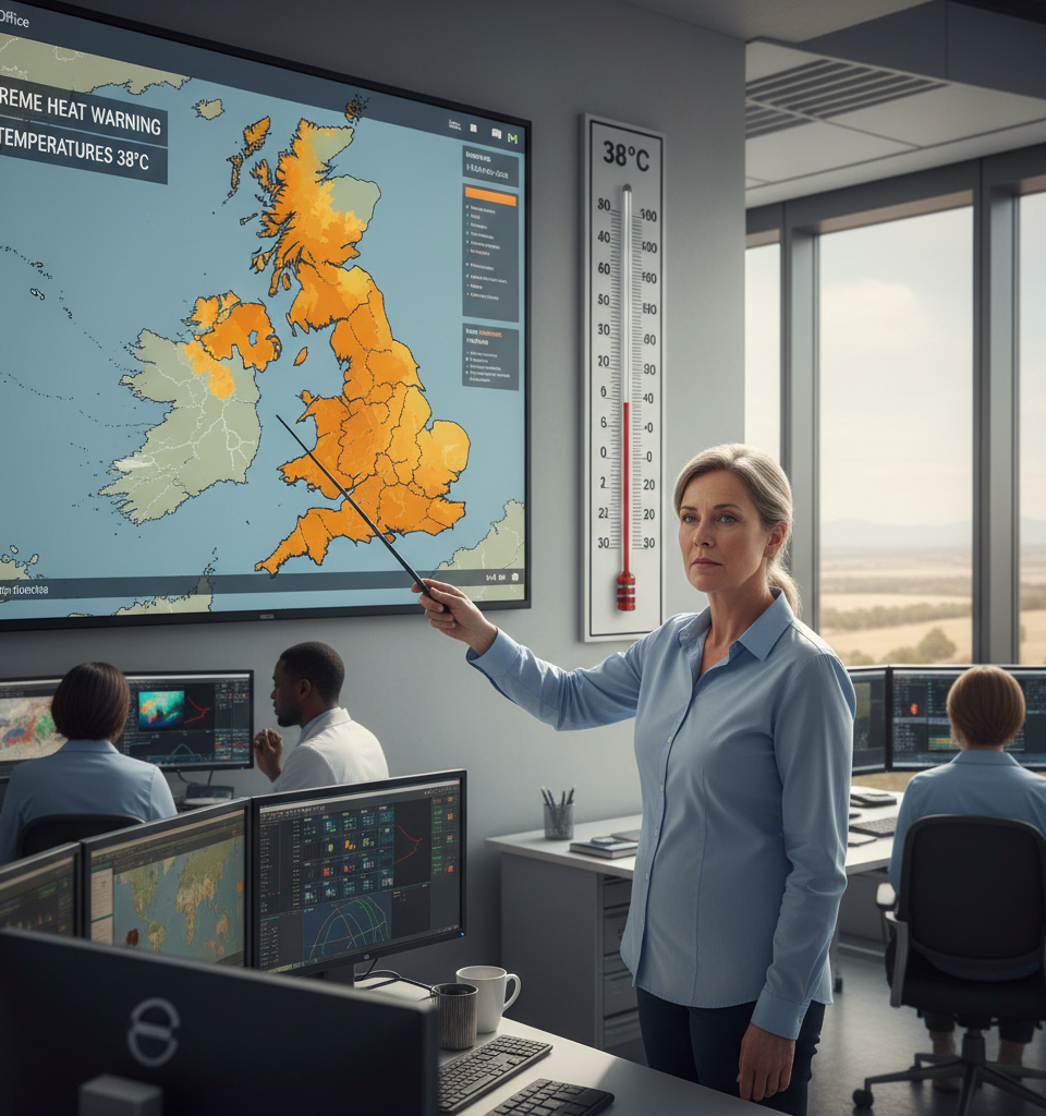 Four-Day Extreme Heat Warning Issued as UK Temperatures Expected to Reach 38°C — AI-generated illustration