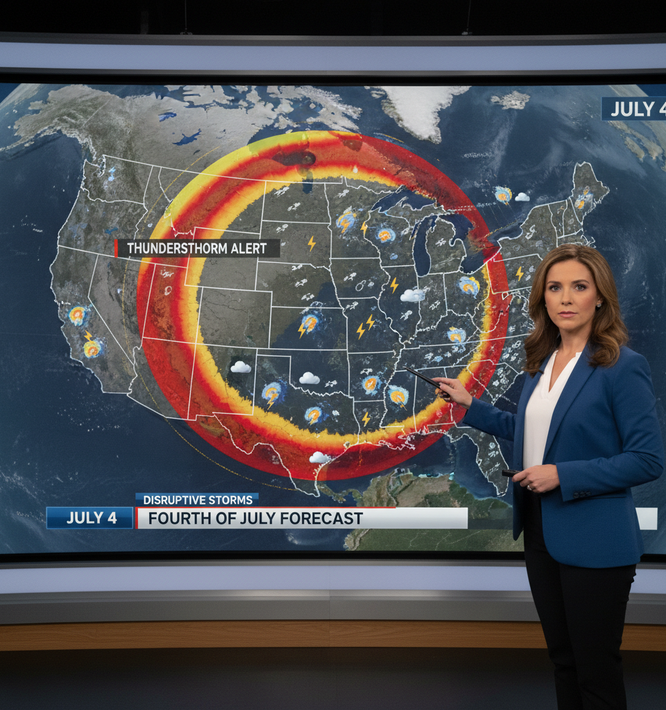 Fourth of July Weather Forecast: 'Ring of Fire' Could Bring Disruptive Thunderstorms — AI-generated illustration