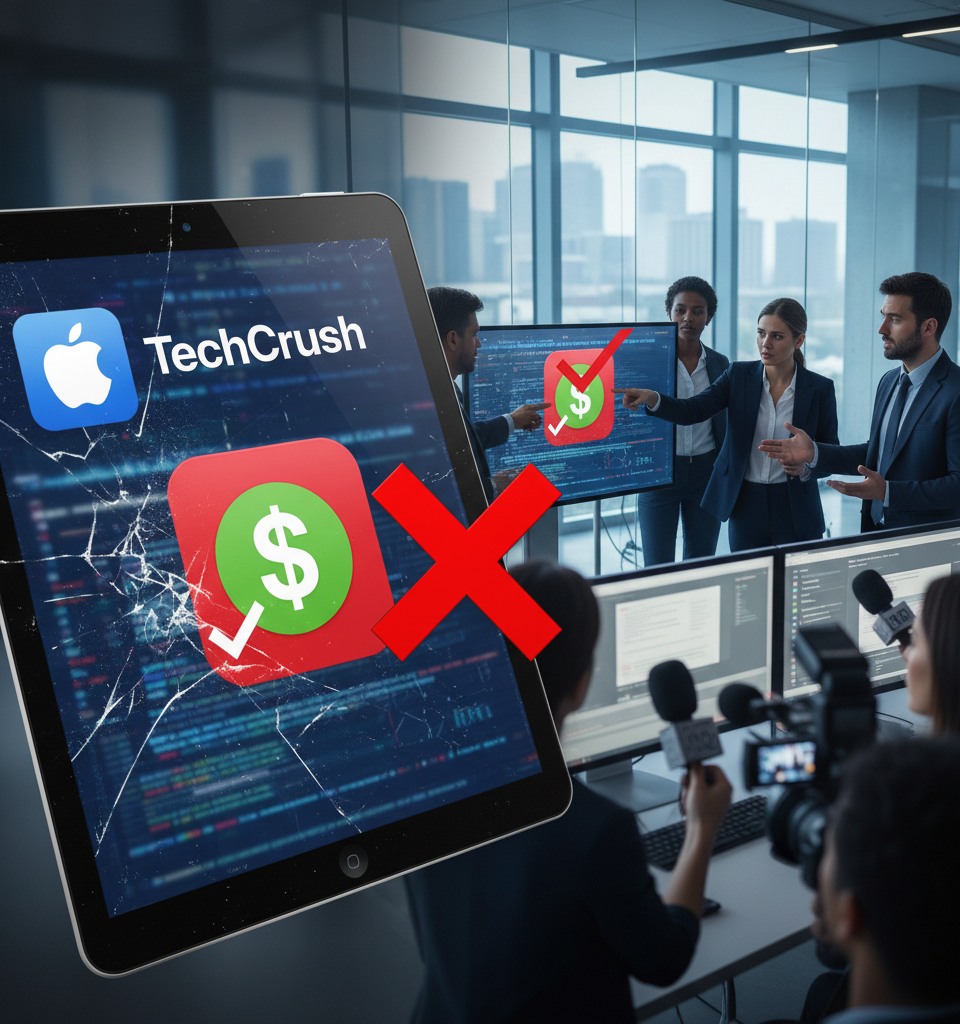 Freecash App Banned from Apple App Store Amidst Allegations of Fraudulent Practices — AI-generated illustration