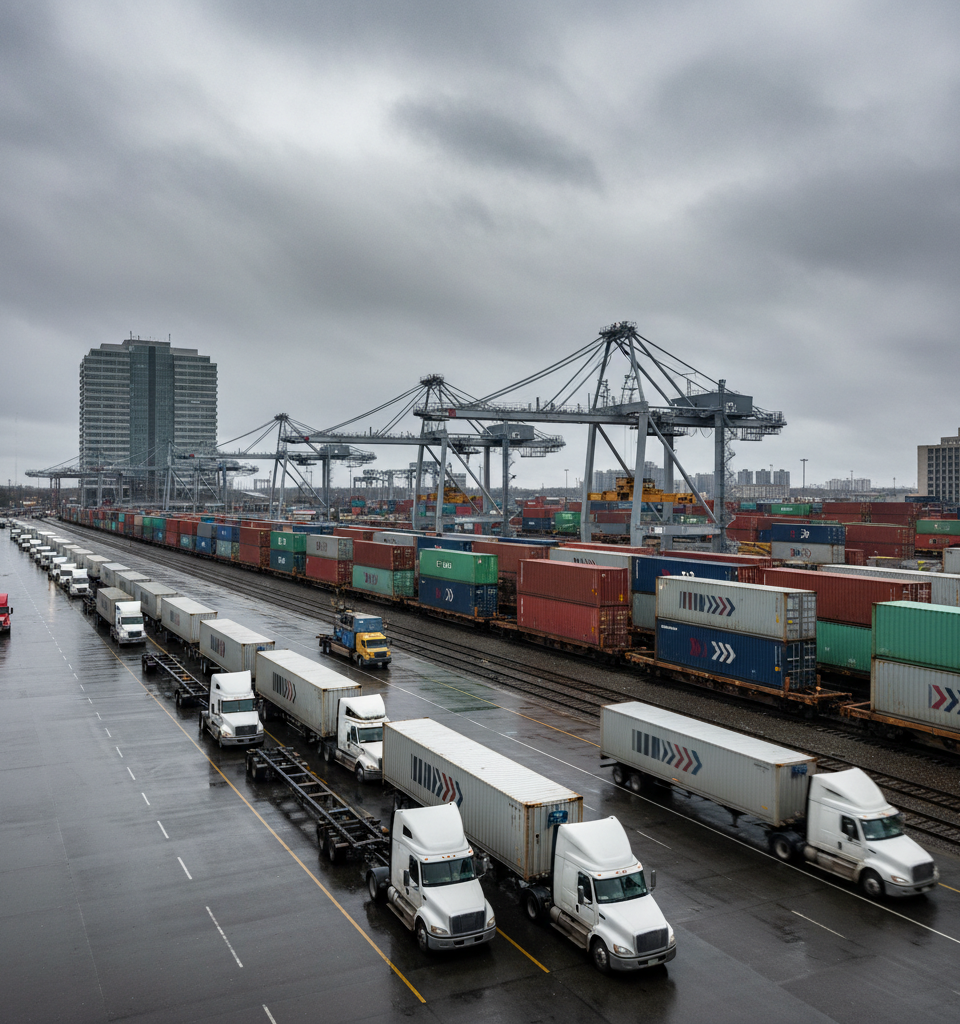 Freight Market Dynamics Shift: Spot Rates Diverge as Tender Rejections Remain Elevated — AI-generated illustration