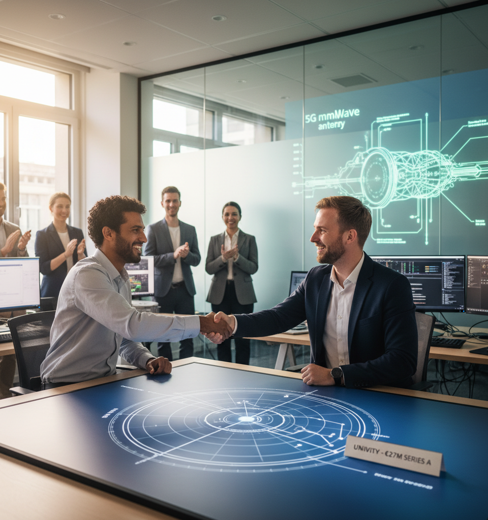 French Satellite Innovator Univity Secures €27M Series A to Disrupt 5G mmWave Connectivity — AI-generated illustration