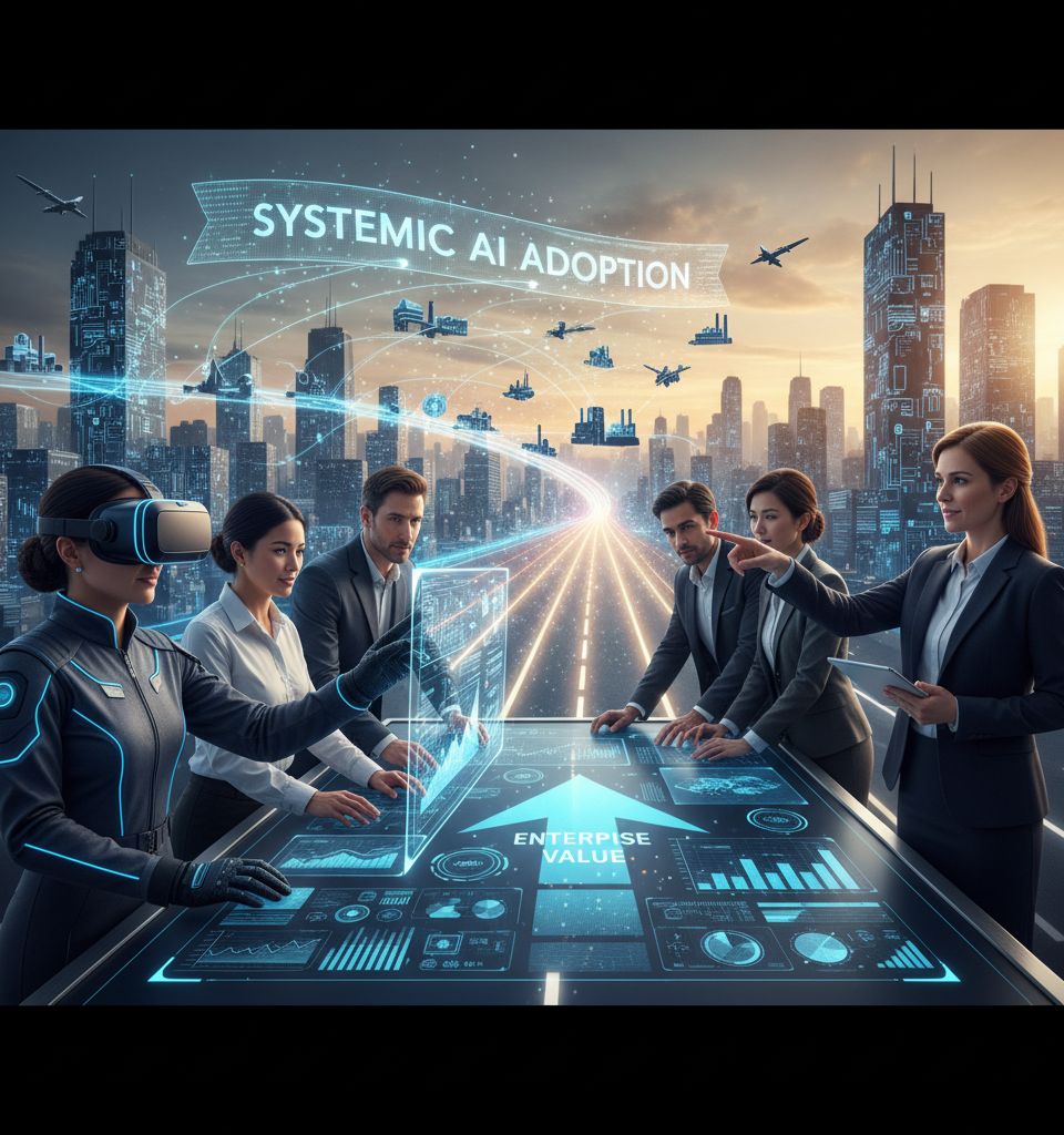 From AI Pilots to Enterprise Value: The 'Superhighway' to Systemic AI Adoption, Says Accenture — AI-generated illustration