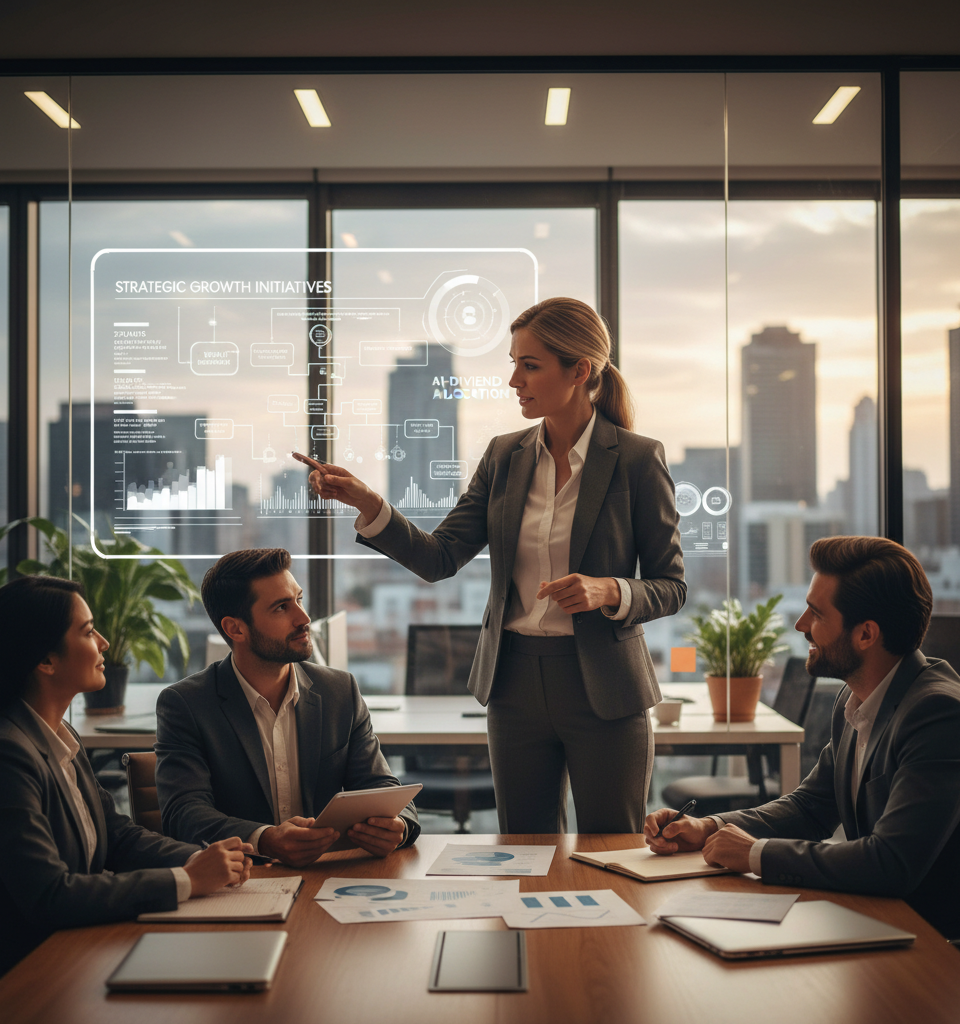 From Efficiency to Growth: Reinvesting AI's Time Dividend for Strategic Business Advancement — AI-generated illustration