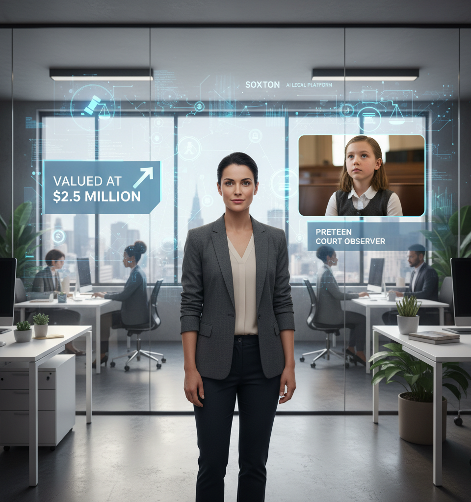 From Preteen Court Observer to AI Legal Innovator: Logan Brown's Soxton Valued at $2.5 Million — AI-generated illustration