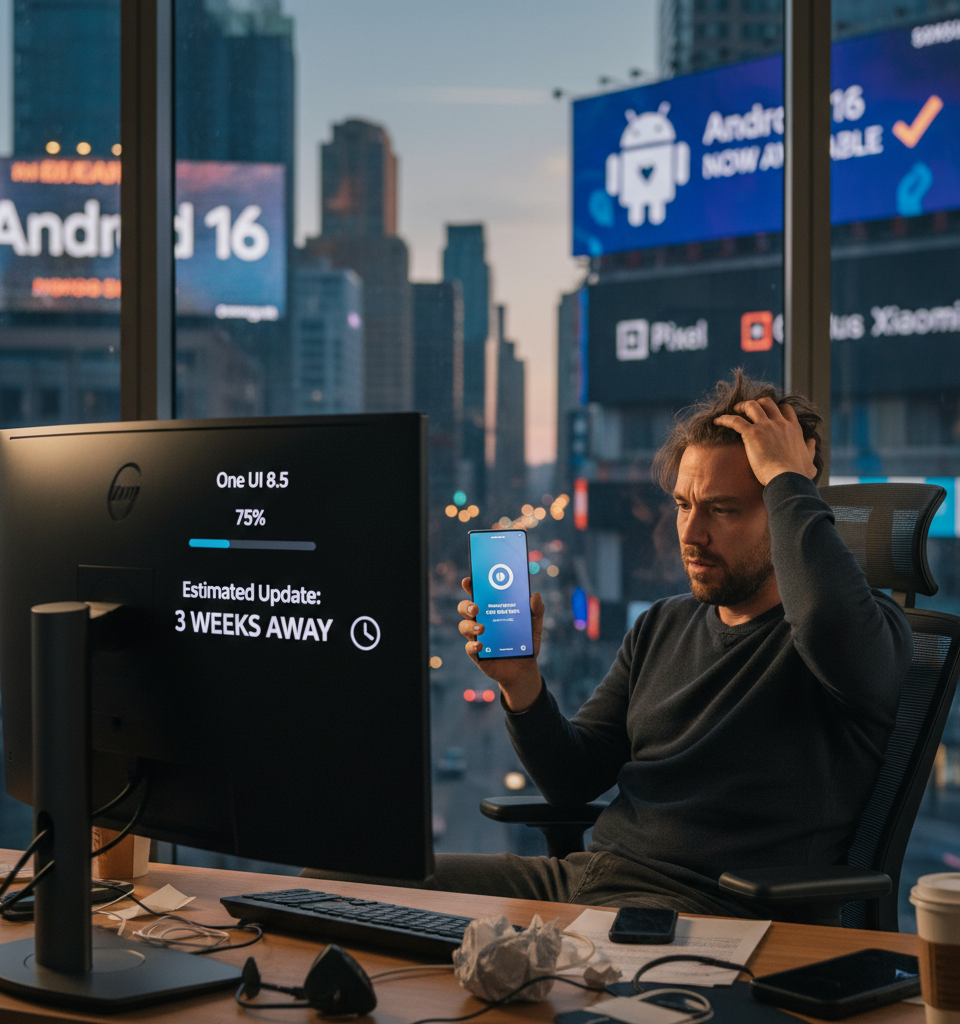 Galaxy S25 One UI 8.5 Delay: Samsung Faces Criticism as Rivals Ship Android 16 — AI-generated illustration