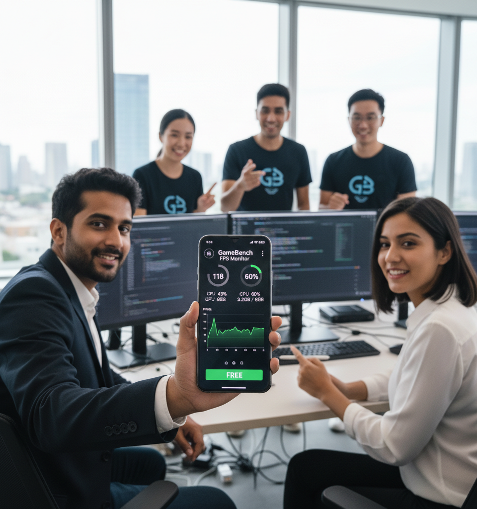 GameBench Launches Free FPS Monitor App, Democratizing Pro-Grade Performance Benchmarking — AI-generated illustration