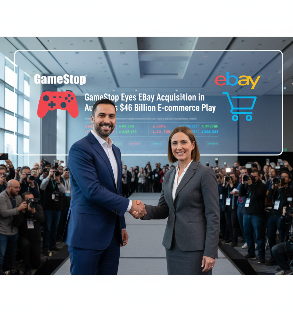 GameStop Eyes eBay Acquisition in Audacious $46 Billion E-commerce Play — AI-generated illustration