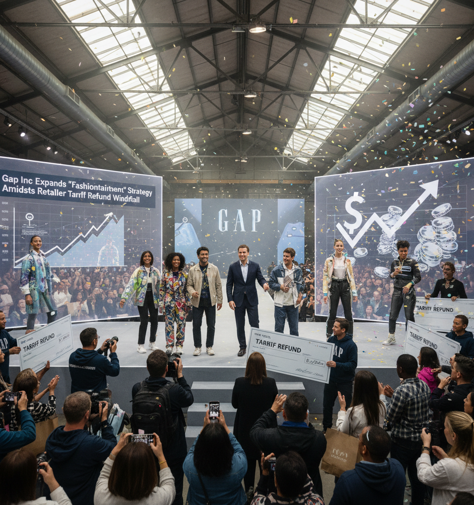 Gap Inc. Expands 'Fashiontainment' Strategy Amidst Retailer Tariff Refund Windfall — AI-generated illustration