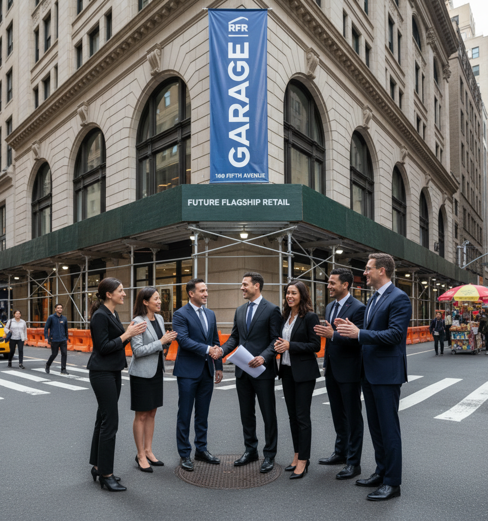 Garage Secures Flagship Retail Corner at RFR’s 160 Fifth Avenue, Marking Major NYC Expansion — AI-generated illustration