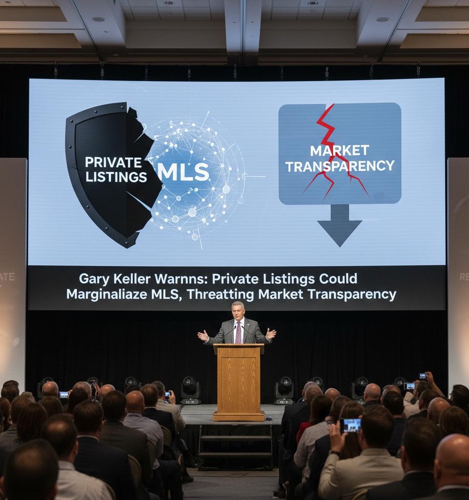 Gary Keller Warns: Private Listings Could Marginalize MLS, Threatening Market Transparency — AI-generated illustration