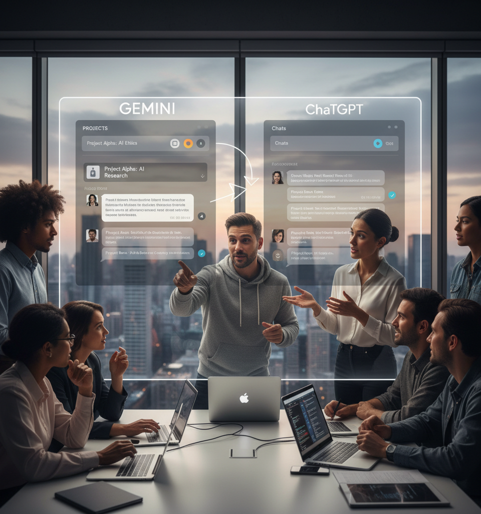 Gemini could soon let you organize chats into ‘Projects,’ ChatGPT-style — AI-generated illustration
