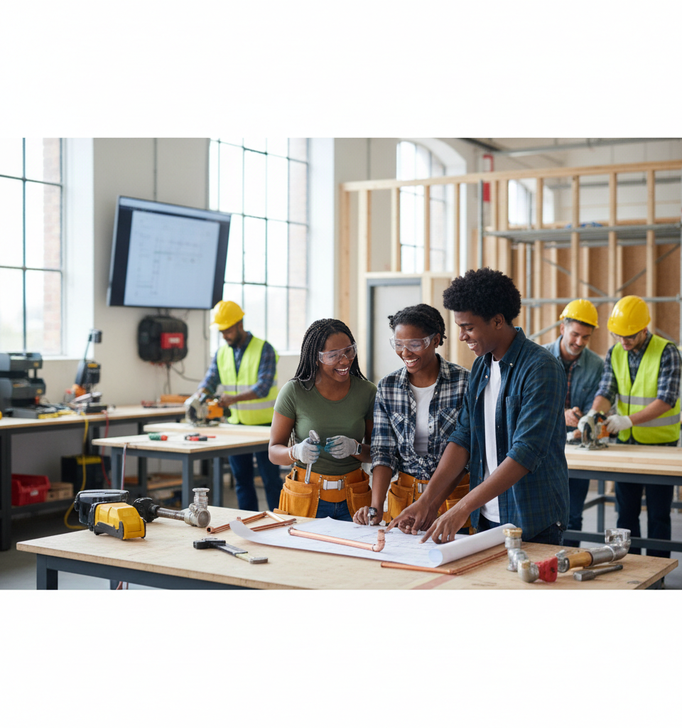 Gen Z Ditching Desks: 75% See White-Collar Work as Burnout, Embrace Skilled Trades — AI-generated illustration