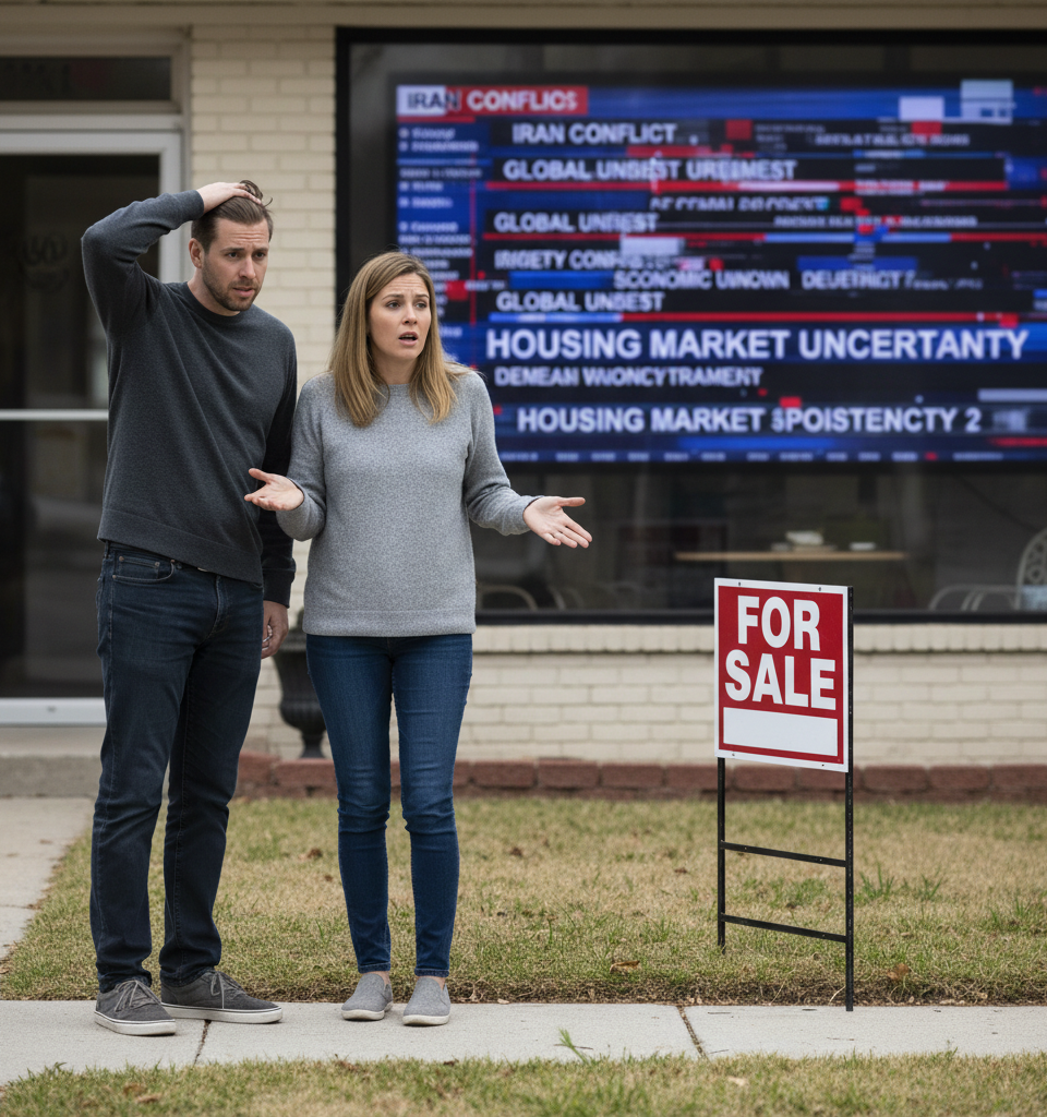 Geopolitical Tensions Rock US Housing: Iran Conflict Deters Homebuyers Amid Economic Jitters — AI-generated illustration