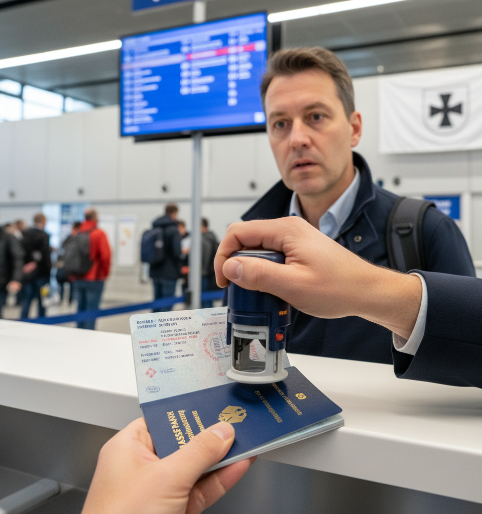 German Men Under 45 Face Potential Military Approval for Extended Stays Abroad — AI-generated illustration