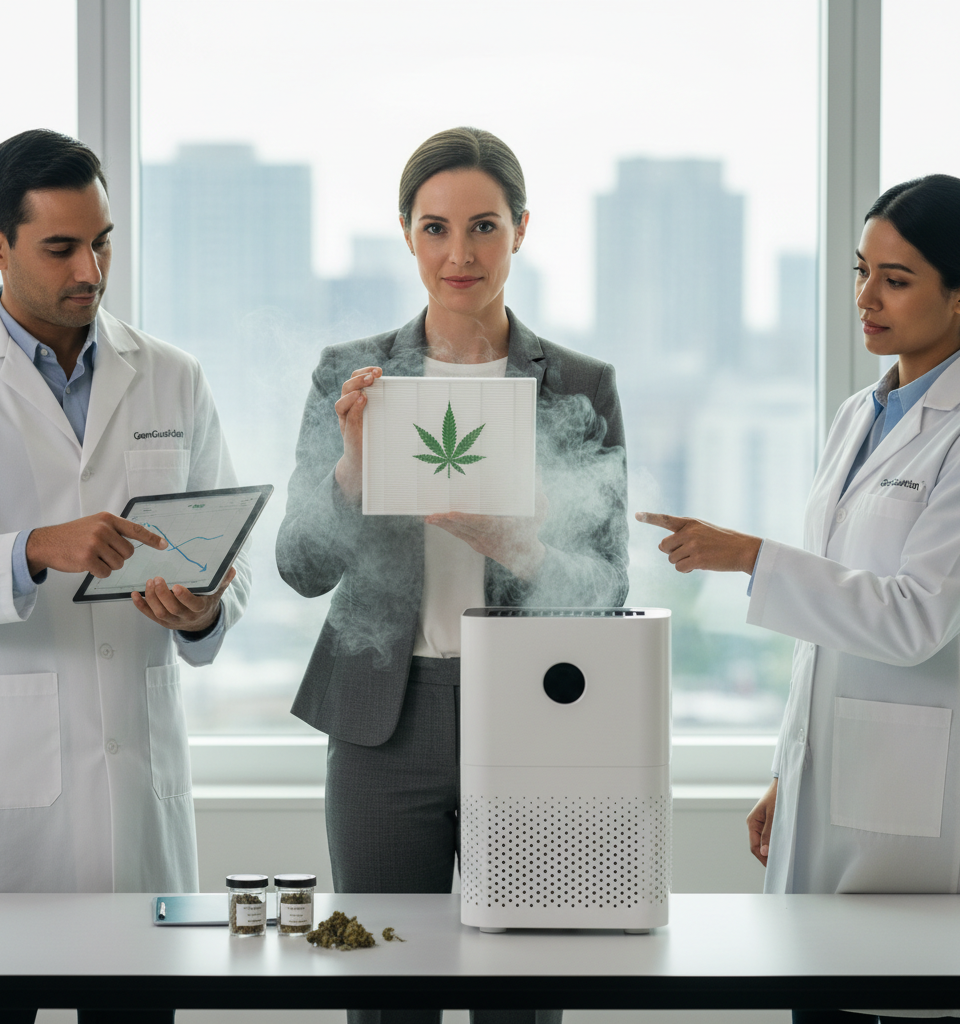 GermGuardian Unveils Cannabis Smoke-Neutralizing Air Purifier Filter Ahead of 4/20 Boom — AI-generated illustration