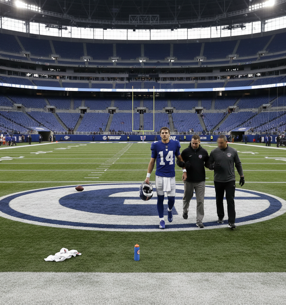 Giants QB Jaxson Dart Expected for Season-Ending Knee Surgery — AI-generated illustration